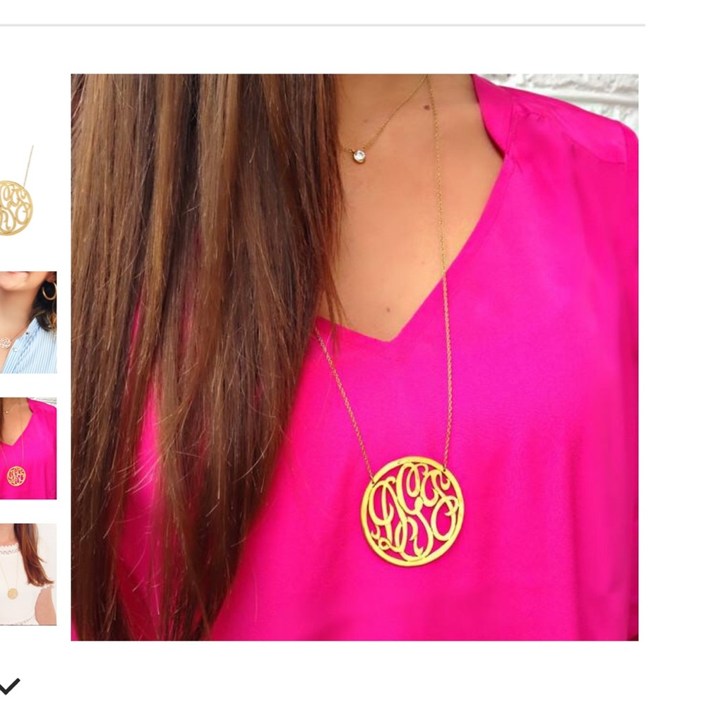 MONOGRAM “BBH” MOON & LOLA GOLD FILLED NECKLACE